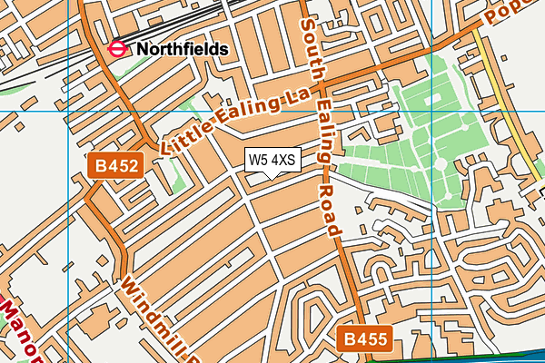 W5 4XS map - OS VectorMap District (Ordnance Survey)