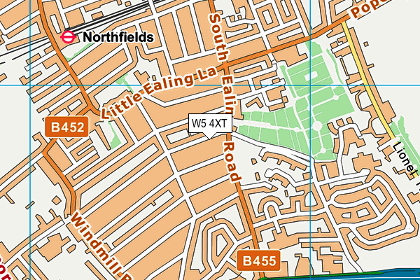 W5 4XT map - OS VectorMap District (Ordnance Survey)