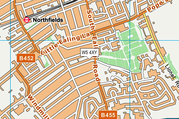 W5 4XY map - OS VectorMap District (Ordnance Survey)