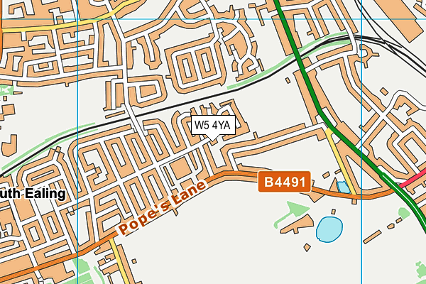 W5 4YA map - OS VectorMap District (Ordnance Survey)
