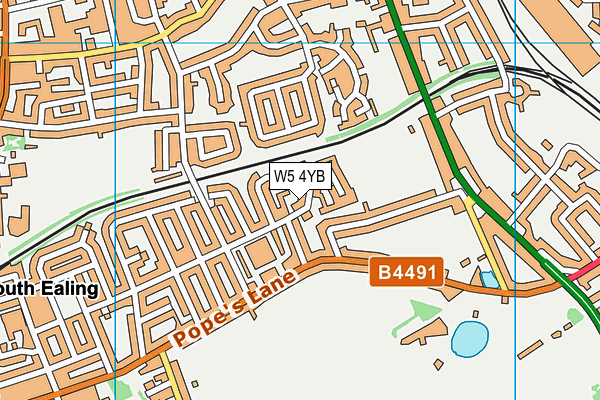W5 4YB map - OS VectorMap District (Ordnance Survey)