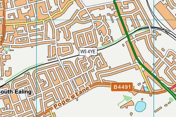 W5 4YE map - OS VectorMap District (Ordnance Survey)