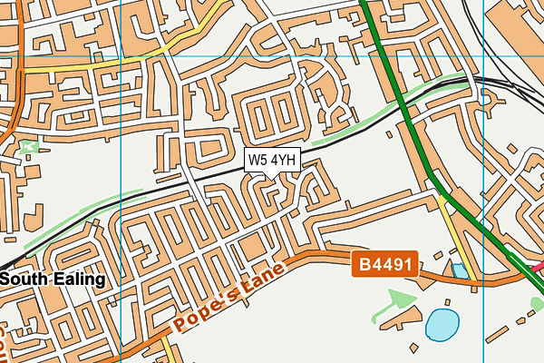W5 4YH map - OS VectorMap District (Ordnance Survey)