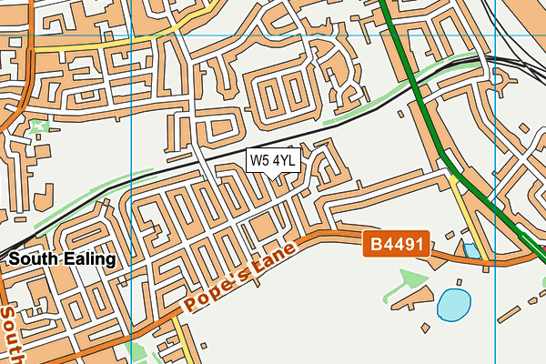 W5 4YL map - OS VectorMap District (Ordnance Survey)