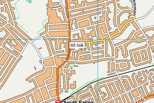 W5 5AB map - OS VectorMap District (Ordnance Survey)