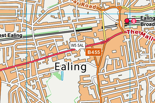 Ealing Independent College map (W5 5AL) - OS VectorMap District (Ordnance Survey)