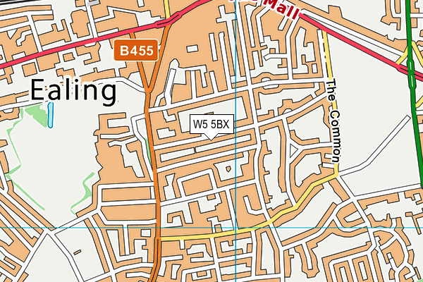 W5 5BX map - OS VectorMap District (Ordnance Survey)