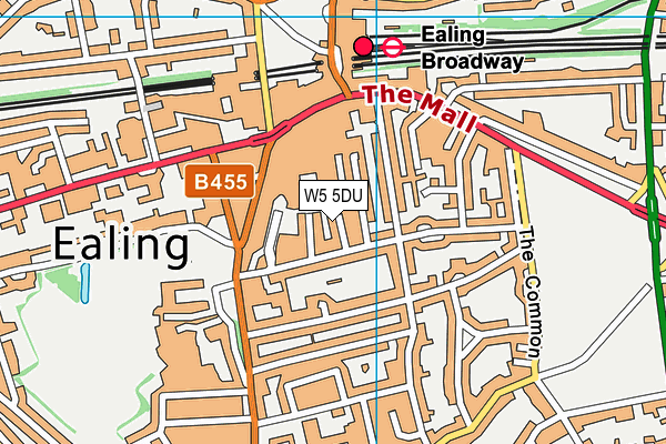 W5 5DU map - OS VectorMap District (Ordnance Survey)