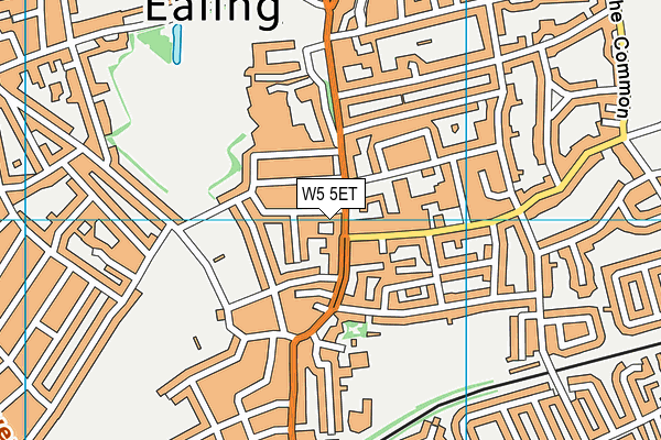 W5 5ET map - OS VectorMap District (Ordnance Survey)