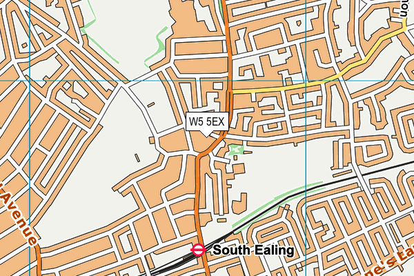 W5 5EX map - OS VectorMap District (Ordnance Survey)