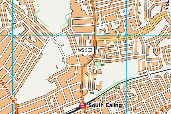 W5 5EZ map - OS VectorMap District (Ordnance Survey)