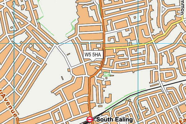 W5 5HA map - OS VectorMap District (Ordnance Survey)