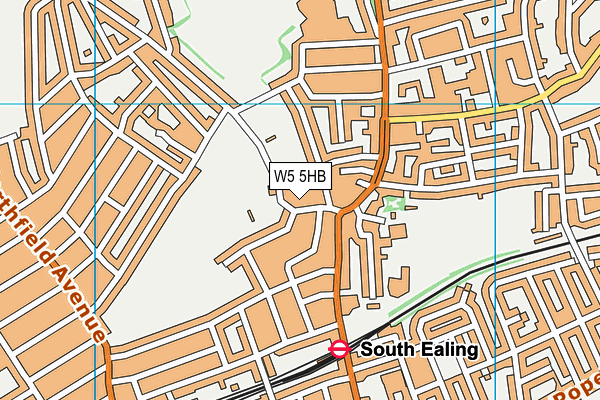 W5 5HB map - OS VectorMap District (Ordnance Survey)