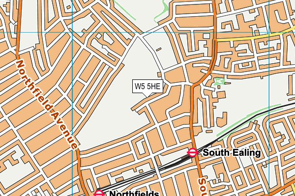 W5 5HE map - OS VectorMap District (Ordnance Survey)