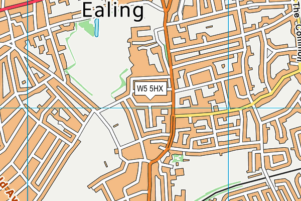 W5 5HX map - OS VectorMap District (Ordnance Survey)