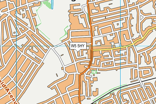W5 5HY map - OS VectorMap District (Ordnance Survey)