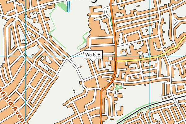 W5 5JB map - OS VectorMap District (Ordnance Survey)