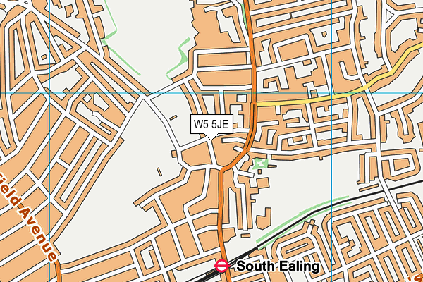 W5 5JE map - OS VectorMap District (Ordnance Survey)