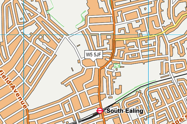 W5 5JF map - OS VectorMap District (Ordnance Survey)