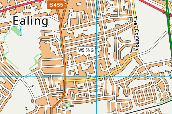 W5 5NG map - OS VectorMap District (Ordnance Survey)