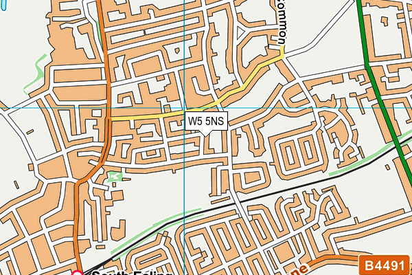 W5 5NS map - OS VectorMap District (Ordnance Survey)