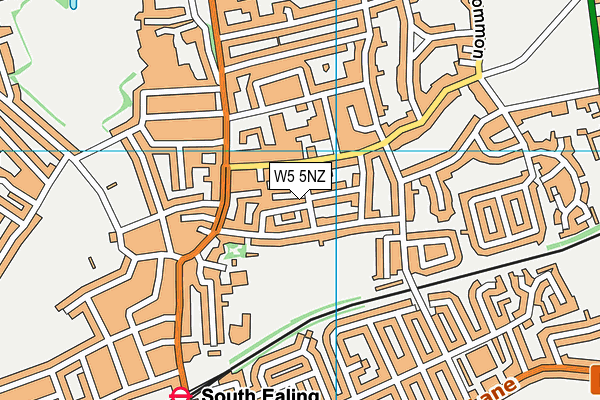 W5 5NZ map - OS VectorMap District (Ordnance Survey)