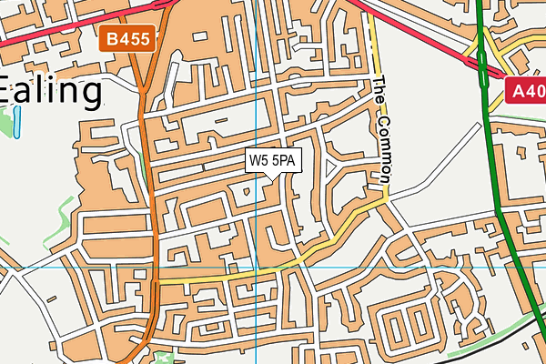 W5 5PA map - OS VectorMap District (Ordnance Survey)