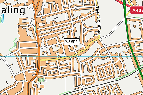 W5 5PB map - OS VectorMap District (Ordnance Survey)