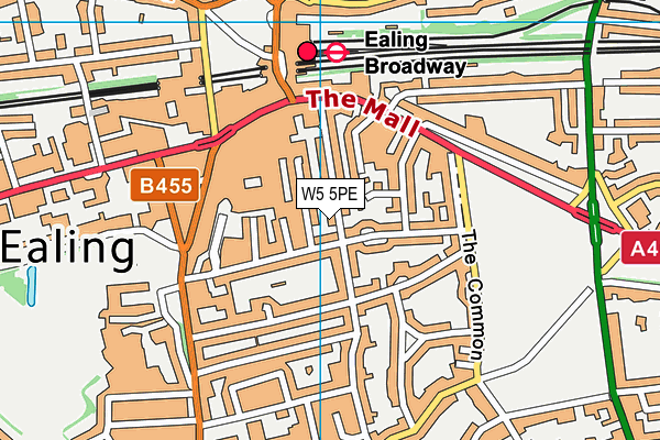 W5 5PE map - OS VectorMap District (Ordnance Survey)