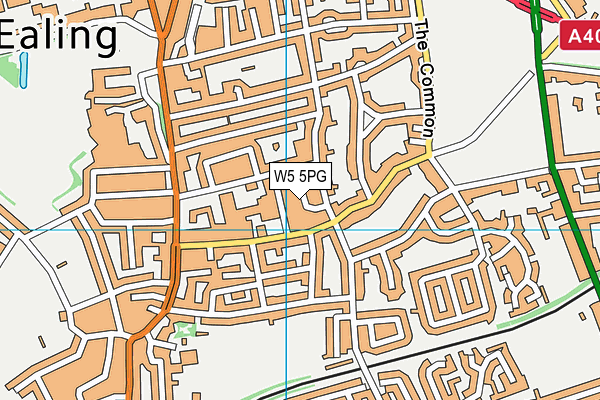 W5 5PG map - OS VectorMap District (Ordnance Survey)