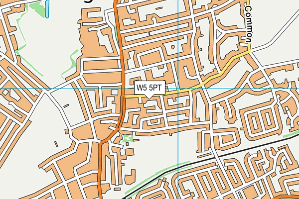 W5 5PT map - OS VectorMap District (Ordnance Survey)