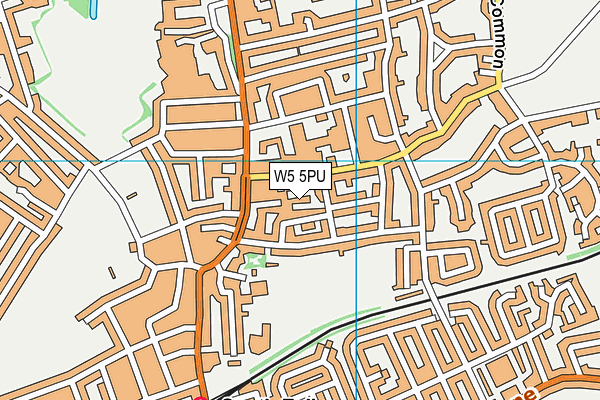 W5 5PU map - OS VectorMap District (Ordnance Survey)