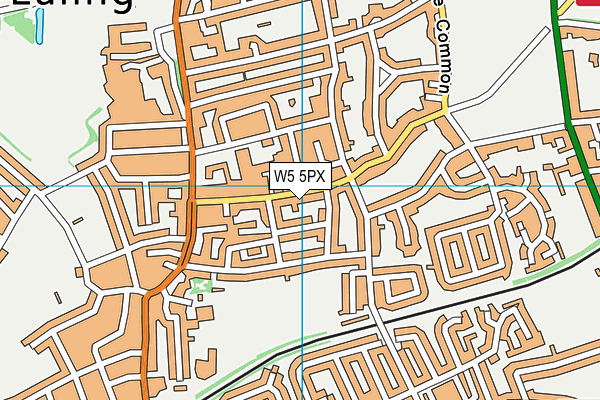 W5 5PX map - OS VectorMap District (Ordnance Survey)
