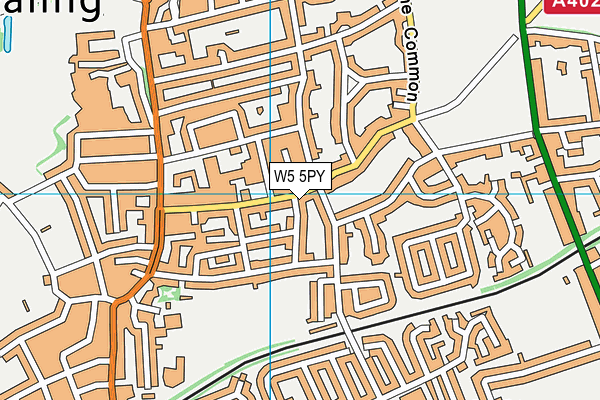 W5 5PY map - OS VectorMap District (Ordnance Survey)