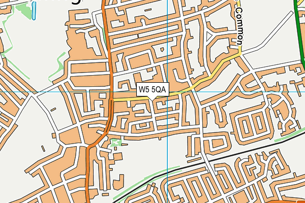 W5 5QA map - OS VectorMap District (Ordnance Survey)