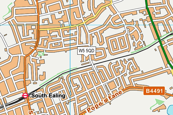 W5 5QD map - OS VectorMap District (Ordnance Survey)