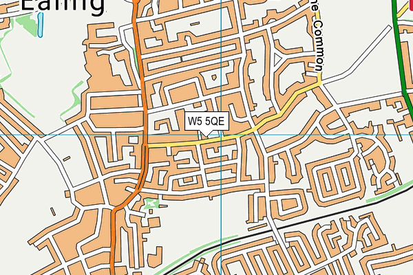 W5 5QE map - OS VectorMap District (Ordnance Survey)