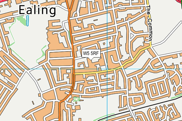 W5 5RF map - OS VectorMap District (Ordnance Survey)