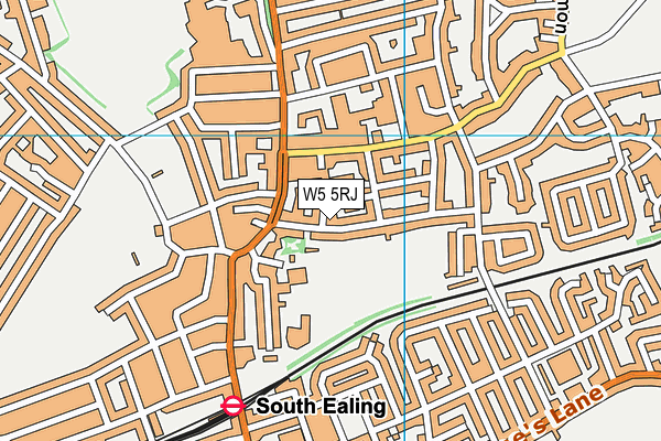 W5 5RJ map - OS VectorMap District (Ordnance Survey)