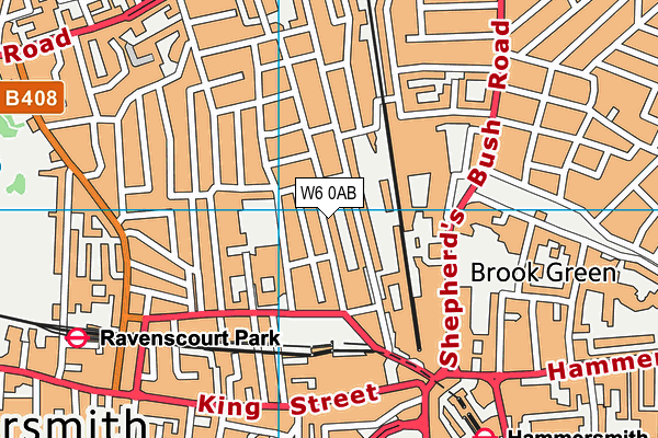 W6 0AB map - OS VectorMap District (Ordnance Survey)