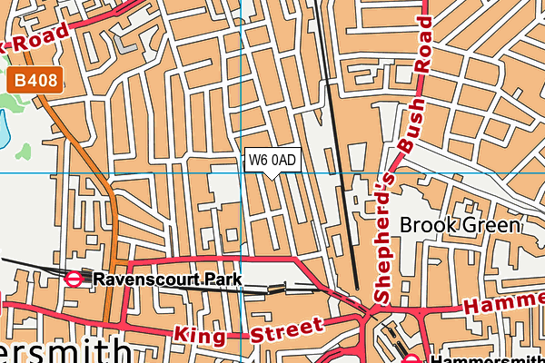 W6 0AD map - OS VectorMap District (Ordnance Survey)