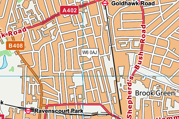 W6 0AJ map - OS VectorMap District (Ordnance Survey)