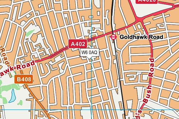 W6 0AQ map - OS VectorMap District (Ordnance Survey)