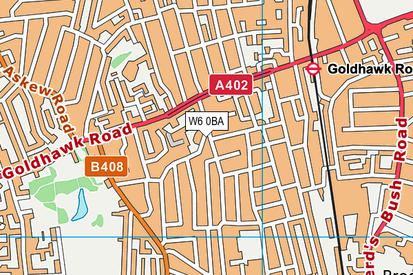 Brackenbury Primary School map (W6 0BA) - OS VectorMap District (Ordnance Survey)