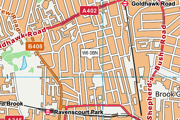 W6 0BN map - OS VectorMap District (Ordnance Survey)
