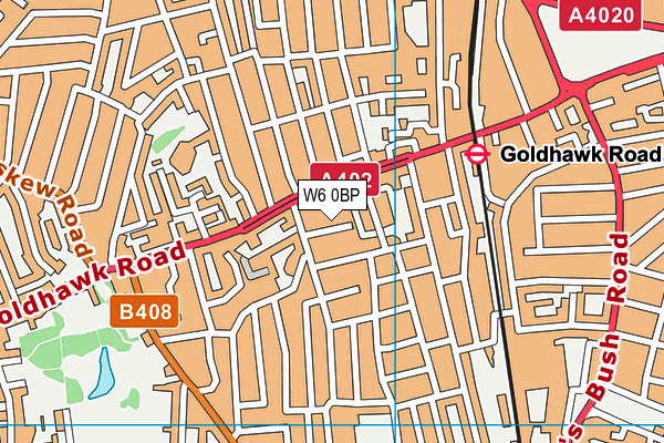 W6 0BP map - OS VectorMap District (Ordnance Survey)