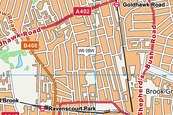 W6 0BW map - OS VectorMap District (Ordnance Survey)