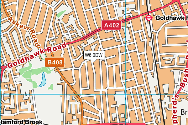 W6 0DW map - OS VectorMap District (Ordnance Survey)