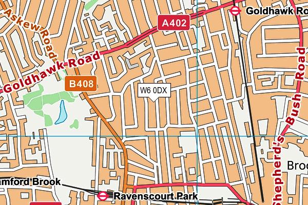 W6 0DX map - OS VectorMap District (Ordnance Survey)