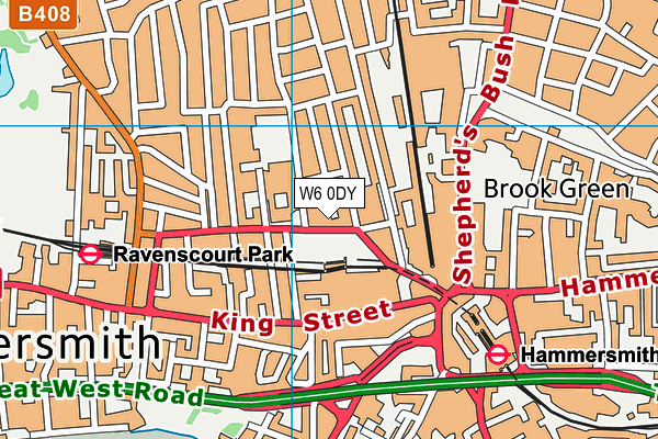 W6 0DY map - OS VectorMap District (Ordnance Survey)